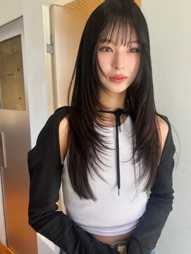 サイン 表参道(SIGN) 韓国ヘアーハッシュカットレイヤーカットグレージュブリーチ無し