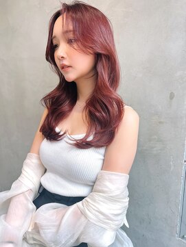 アメリ 新宿(Ameri) チェリーカラー×レイヤーくびれ巻き