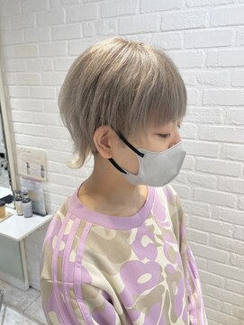 デイジー インデックスヘア 大島店(DAISY index hair) ハイライトカラーミルクティーベージュケアブリーチウルフボブ