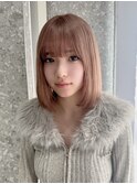 ミルクティーグレージュカラーアッシュグレーベージュカラーボブ