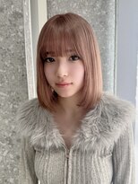 サンク 原宿 表参道(cinq)&nbsp;ミルクティーグレージュカラーアッシュグレーベージュカラーボブ