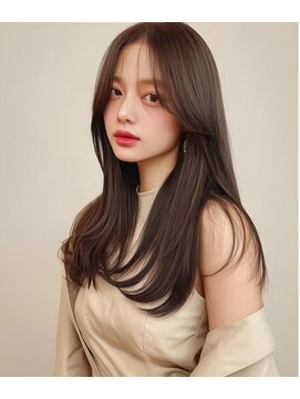 ミシェリー 新宿店(misherry) 韓国風くびレイヤーうる艶美髪透明感くすみベージュブラウン