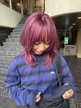 【中野倫大朗】ハッシュレイヤーカット×ピンクカラー　心斎橋