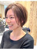 【30代/40代/50代】くびれショート/ベージュカラー/前髪長め