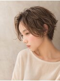 ◆小顔ショート【グレージュ/デザインカラー】ハッシュカット
