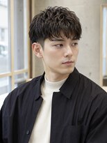 MEN'S salon Rue de noel メンズカット/パーマ/眉毛【ルード ノエル】&nbsp;Men's_ショート_センターパート_ダークブラウン