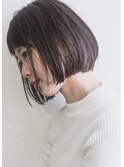 大人透明感【色濃く透けるカラー】切りっぱなしボブ