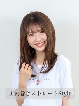 スイート ヘアデザイン(Suite HAIR DESIGN) 内巻きストレート と モカブラウン と ミディアム