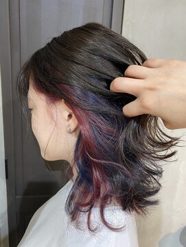 アクト 三鷹店(ACT) インナーカラー　ネイビー×ピンク