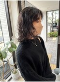 medium perm ニュアンスパーマ　ミディアムパーマ　くせ毛パーマ