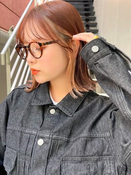 ディッセンバー 渋谷(December) ボブ/結べるボブ/オレンジベージュ/インナーカラー/渋谷/学割/