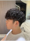 メンズカット&縦落ちツイストスパイラルパーマ
