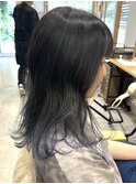 個性派！バレイヤージュ★ディープブルーカラー★デザインカラー