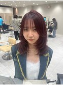 セットも簡単♪顔周りレイヤー×ボルドーカラー　【戸塚】