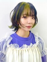 セル(CELL)&nbsp;デザインカラー　ライムグリーン　ハイトーン　レイヤーボブ