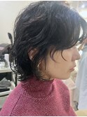 ニュアンスパーマ　　ラフカール　ショートボブ