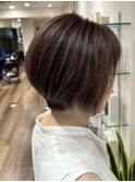40代50代大人ショートボブピンクラベンダー髪質改善根元パーマ