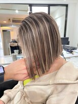 ブレンド 渋谷(BLend)&nbsp;前髪ハイライトカラーこなれミディイメチェンウェーブパーマ
