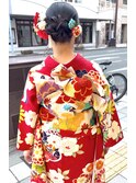 編み込みシニヨン