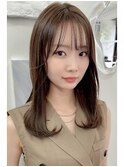 ★BERRYピンクブラウンフレアバングフェイスレイヤー美髪