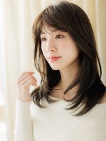 カバーヘア ブリス 上尾西口店(COVER HAIR bliss)&nbsp;ダークブラウン切りっぱなしぱっつんボブTc4上尾20代30代40代