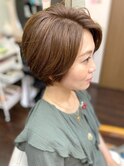 【19.ショートカット×白髪染め】縮毛矯正/小学生/キッズカット