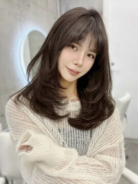 アリュウル 表参道 青山(Allure) 大人可愛いワンカールレイヤー×ラテベージュ、透明感カラー