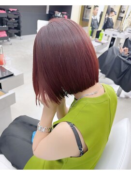 マウル ナゴヤ 名駅(MAEUL NAGOYA) あご下2センチ切りっぱなしボブ　　暖色カラー