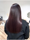 艶髪ストレート/レッドカラー/髪質改善