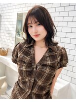 ロマーリ 倉敷(LOMARLIE) 倉敷レイヤーカット20代30代ブラウンカラーくびれヘア前髪顔周り