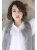 ゆるふわショートボブアッシュカラー20代30代40代