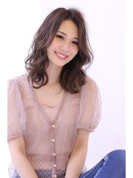 オーロ 宝塚店(ORO) アッシュブラウンの大人かわいいブランジュ小顔くびれセミディ