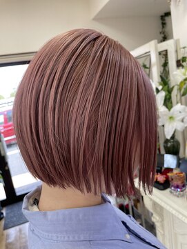 リリー ヘアーアンドビューティー(Lily) ピンクベージュ 2回ブリーチカラー