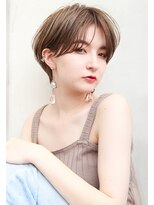 ヨファヘアー 岡本店(YOFA hair)&nbsp;透明感ラベンダーカラーイメチェンショート#小顔前髪　0505