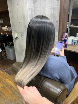 ラフ 難波店(LAFF) #黒髪#ボブルフ#ネビージュ#小顔#ワンレン