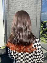 メルバイレガロ 水戸(mer by REGALO) 裾カラー× ブラウン＋オレンジ