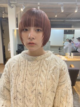 ソイリウム 下北沢(soi rium) ピンクベージュ　顔まわりレイヤーボブ