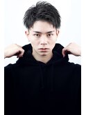 黒髪アップバング