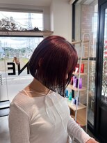 メゾン イネ(Maison INE) 前下がりボブ/レッドブラウン