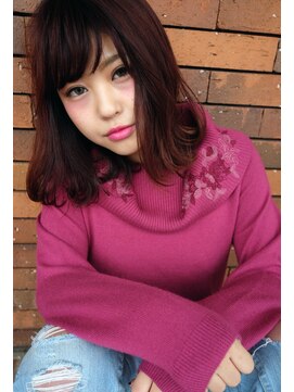 ヘアーサロン オンリーホープ(HAIR SALON ONLY HOPE) ONLY-HOPE【スズキリュウタ】　ベリーピンク×ミディアム