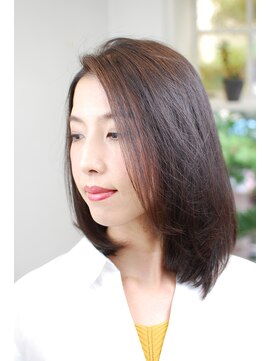 ニコ ヘアデザイン かきあげミディアムストレート