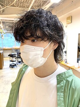 グリーン 渋谷(green) 【SATOSHI】メンズウルフ×クリームパーマ