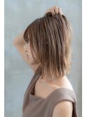 切りっぱなしボブ×ハイライトグラデーション×バレイヤージュ