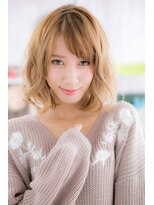 ヘアアンドビューティー ミック(Hair & Beauty miq)&nbsp;フレンチガーリー☆外国人風ブロンドカラーロブヘアa1