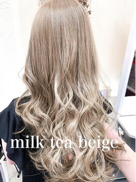 ミシェリー(misherry) 小顔ロングハイライトショコラベージュミルクティーベージュ韓国