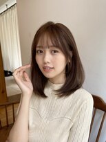 大人かわいい小顔顔まわりレイヤーピンクベージュ美髪ストレート
