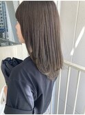 ミントアッシュ カーキベージュ ストレートレイヤー