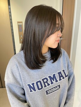 フィエルウメダ(Fier umeda) オリーブグレージュ×サイドバング /レイヤーカット　髪質改善