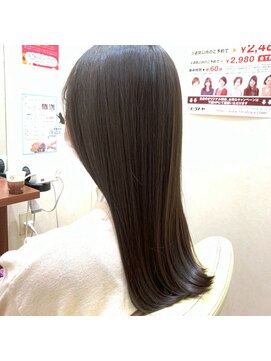 美容室ヒラトヤ 都南店 大人可愛い透明感立体感ダークブラン×エアストレート