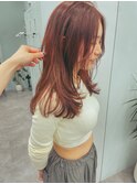 レイヤーカット/ブリーチ/オレンジベージュ　【堀　春菜】